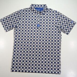 Bogey Bros Magic 8 Ball Golf Polo Mens M White Blue Funny Print Stretch